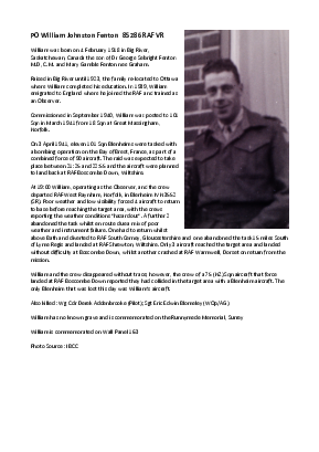 A preview of a PDF biography for Fenton, William Johnston